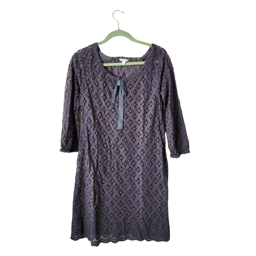 GARNET HILL Lace pill over dress in grey size 8